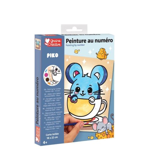Peinture par Numéro 18x22 cm sur carton toilé – Piko – Graine Créative