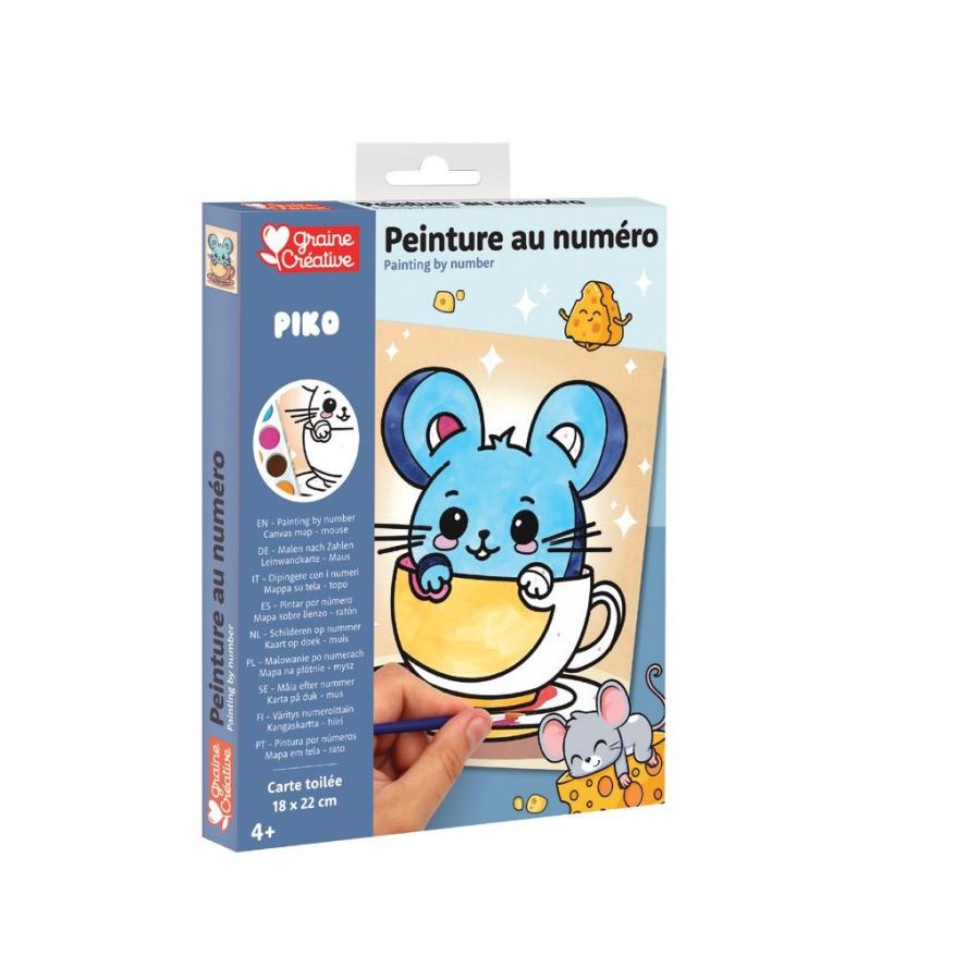 Peinture par Numéro 18x22 cm sur carton toilé – Piko – Graine Créative