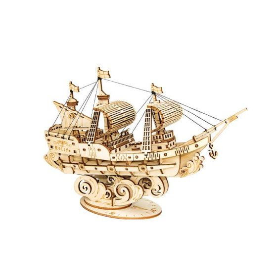 Maquette Bois 3D - Bateau à voiles (118 pièces)