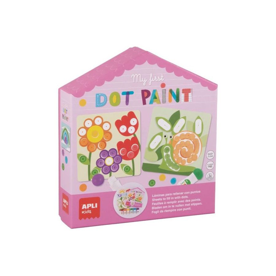 Coffret peinture à points - 6 tampons + 6 dessins