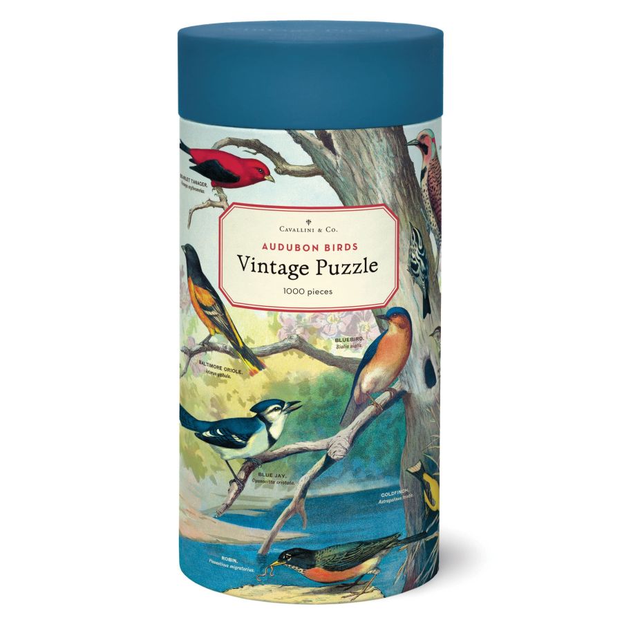 Puzzle Cavallini Oiseaux d’Audubon 1000 pièces – 50 x 70 cm – Boîte tube