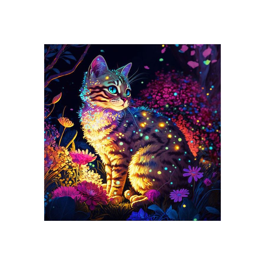 Kit de diamond painting - Modèle chat - 30x30cm