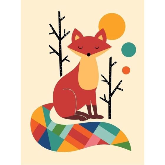 Kit de diamond painting - Modèle Renard - 15x20cm