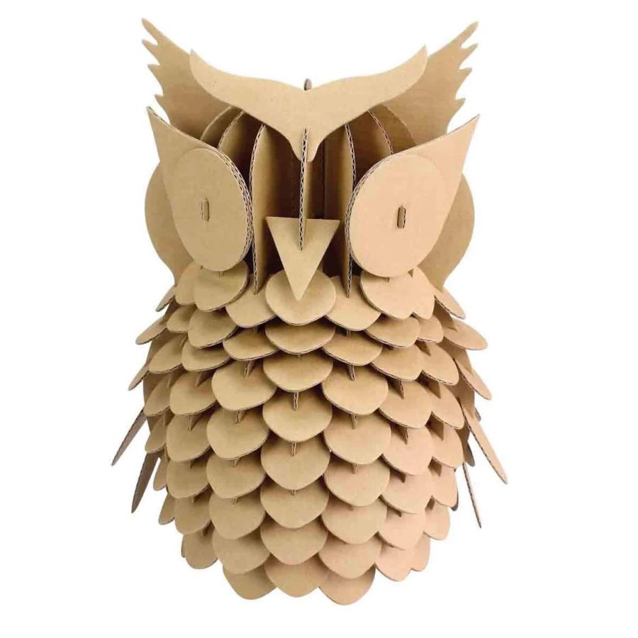 Hibou à assembler -  ø 20 x 25 cm - Carton