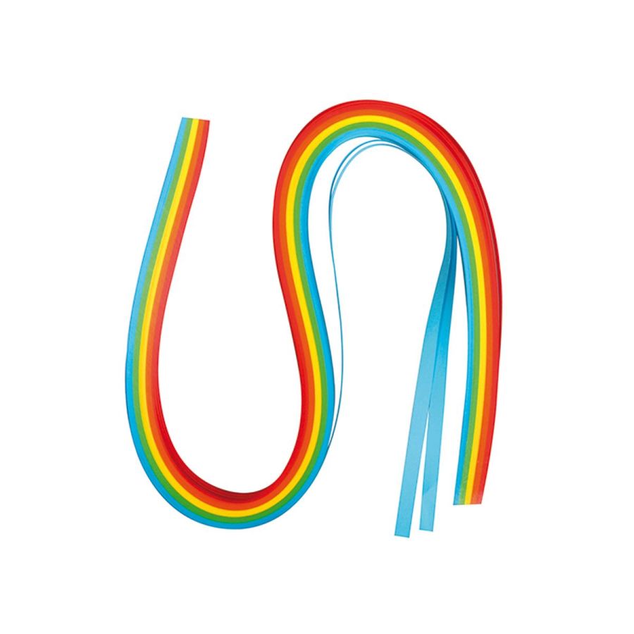 Pochette de 100 bandes de papier arc en ciel - Quilling - 50x0,6cm