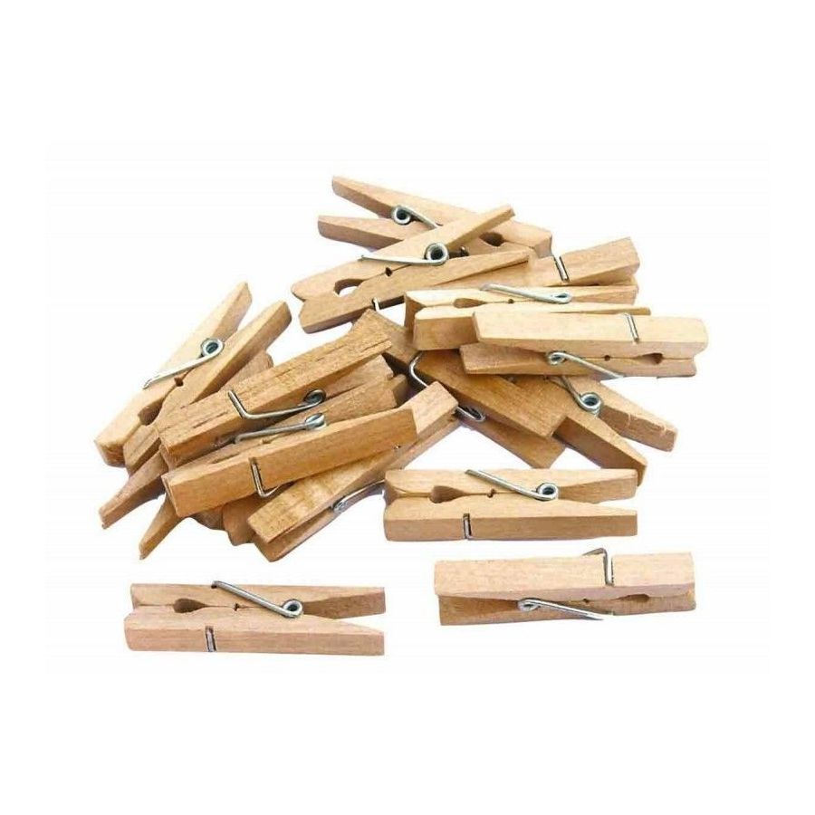 Petites pinces à linge - Bois - A décorer - 2,5 cm longueur - 50 pièces