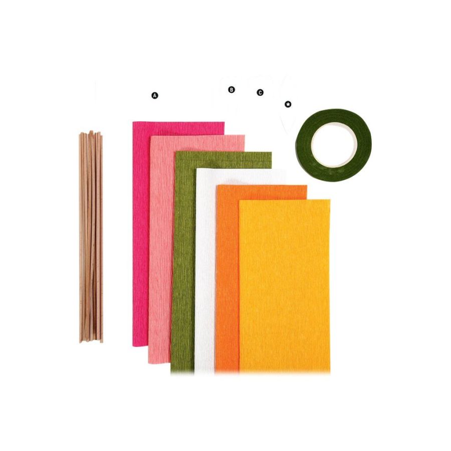 Kit papier crépon bouquet de fleurs à créer
