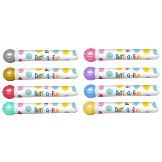 Marqueurs à Points Brillants HAKU YOKA - Set 8 Couleurs Nacrées Lavables pour Créations Scintillantes
