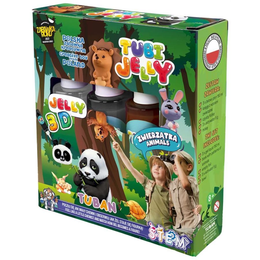 Tubi Jelly Set 3 Couleurs Animaux Tuban - Créez des Figurines Gel 3D Magiques | Art & Loisirs