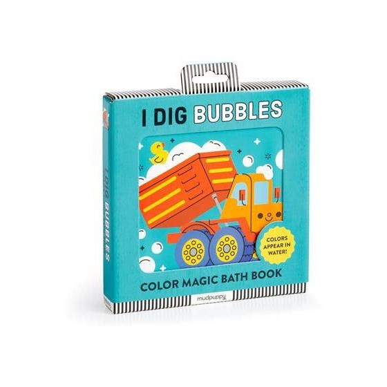Livre de Bain MUDPUPPY Bulles d'Eau - Magie des Couleurs & Véhicules de Construction pour Tout-petits