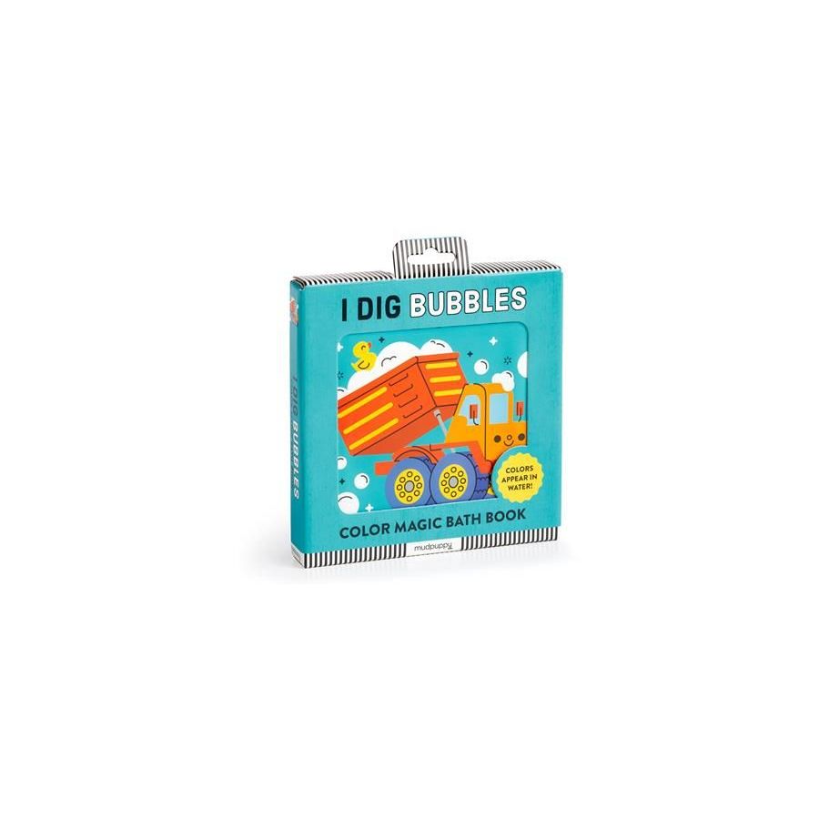 Livre de Bain MUDPUPPY Bulles d'Eau - Magie des Couleurs & Véhicules de Construction pour Tout-petits