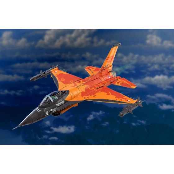 Maquette 3D Métal F-16 Fighting Falcon Lion Orange - Armée De L'Air Royale Pays-Bas | METAL EARTH Art & Loisirs