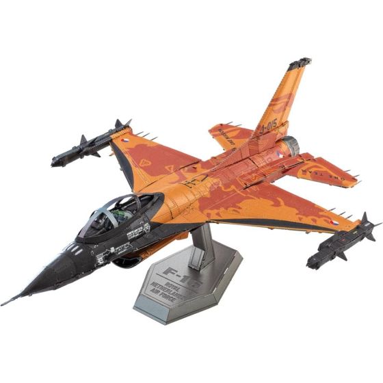 Maquette 3D Métal F-16 Fighting Falcon Lion Orange - Armée De L'Air Royale Pays-Bas | METAL EARTH Art & Loisirs
