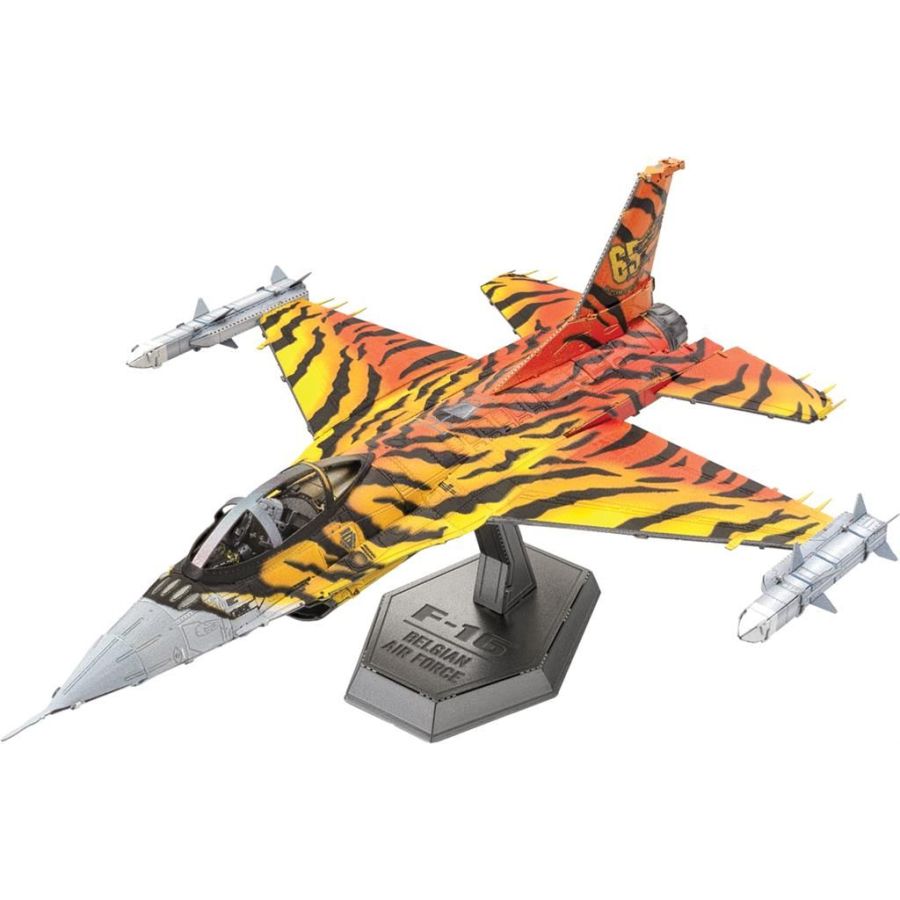 Maquette 3D Métal F-16 Fighting Falcon Armée Belge Tigre - METAL EARTH 14+ | Art & Loisirs