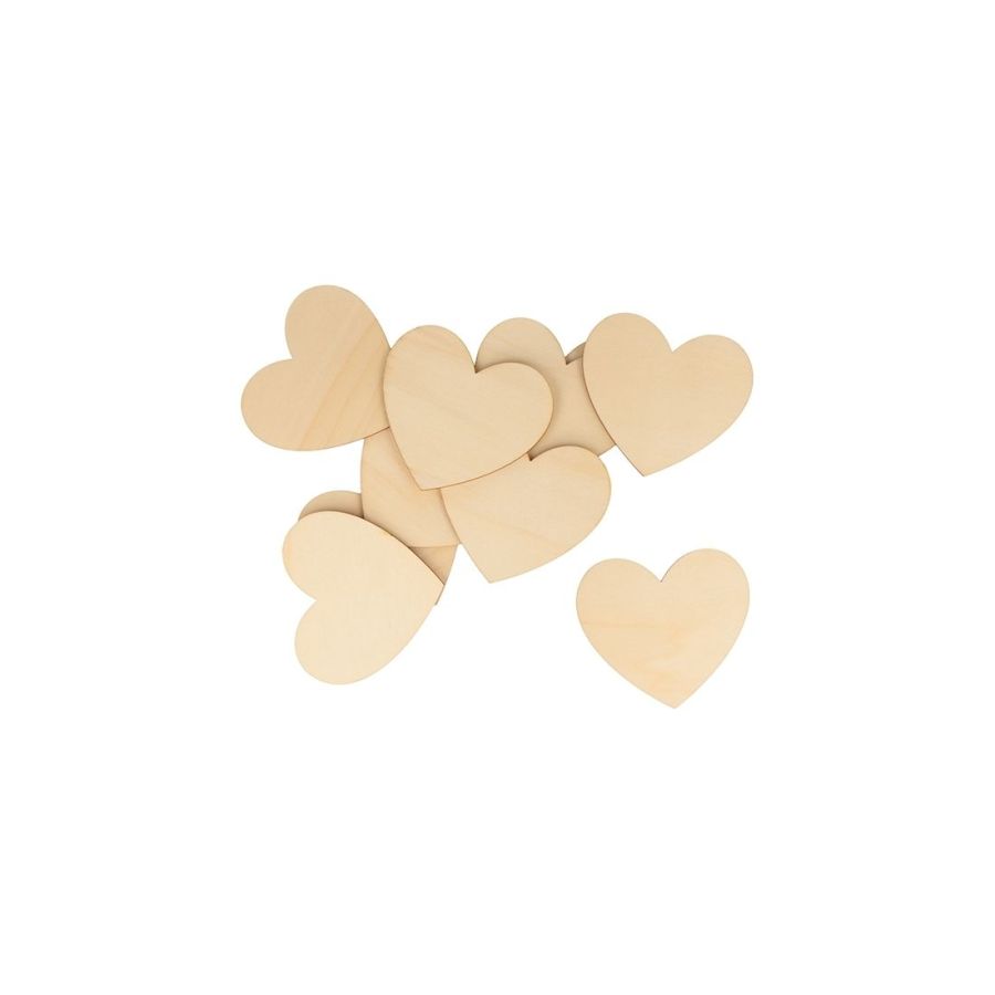 Lot de 40 Cœurs en Bois Artemio à Décorer - Loisirs Créatifs