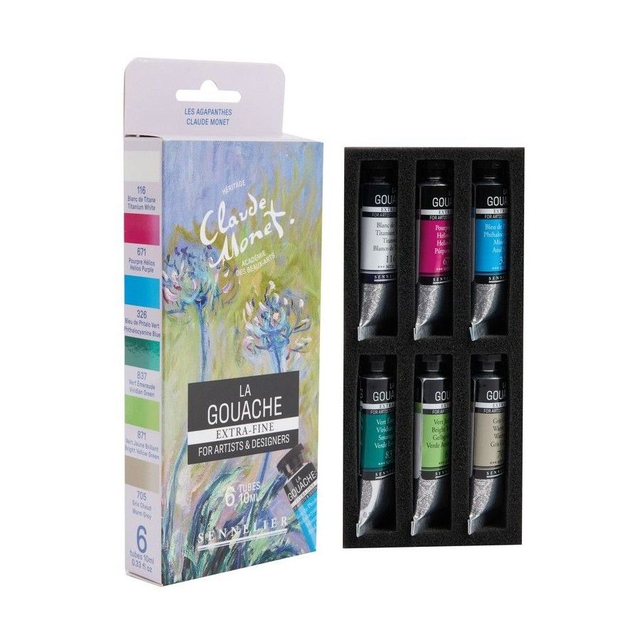 Gouache Extra-Fine Sennelier Claude Monet - 6 Tubes | Art &