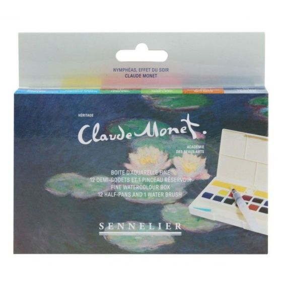 Boîte de 12 demi-godets aquarelle, mains libres SENNELIER - Claude Monet