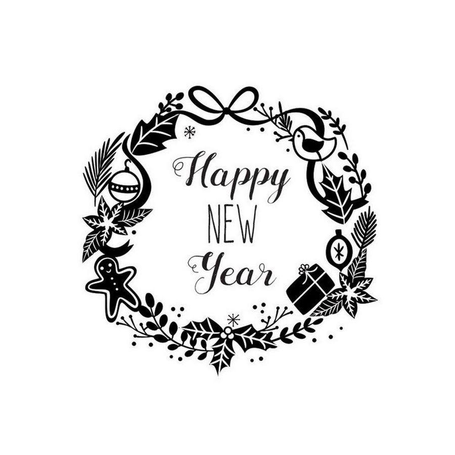 Tampon couronne happy new year