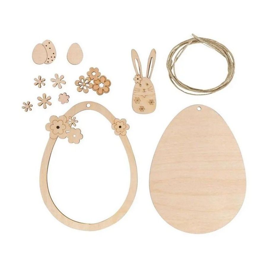 Pendant oeuf de pâques en bois