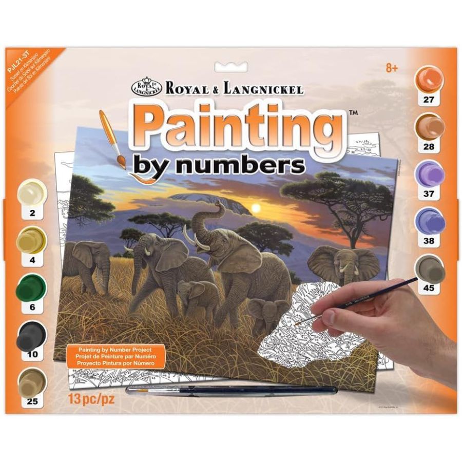 Royal & Langnickel Peinture d'après les chiffres Coucher de soleil sur le Kilimanjaro