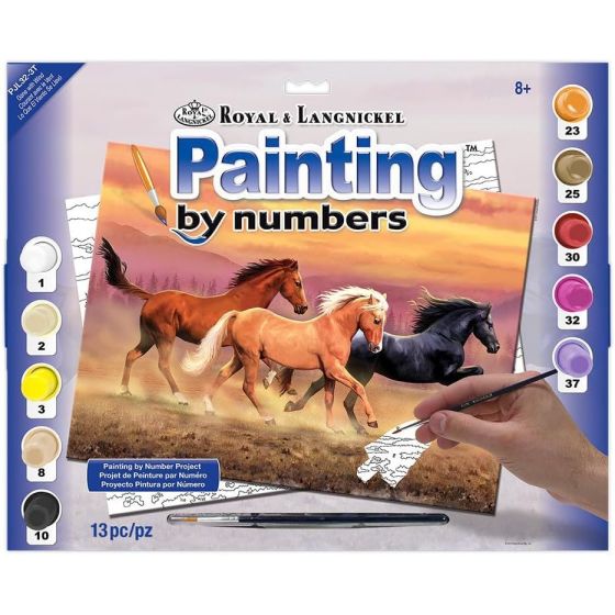 Royal & Langnickel Peinture au numéro 30x 40 Chevaux au Galop