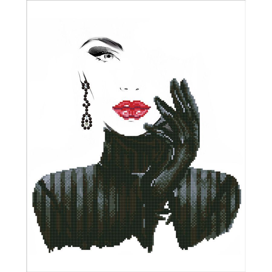 Broderie Diamond Dotz - Lady in black - 50x60cm