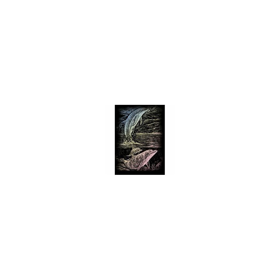 Royal Langnickel gravure d'art mini - Dauphins sautants holographiques