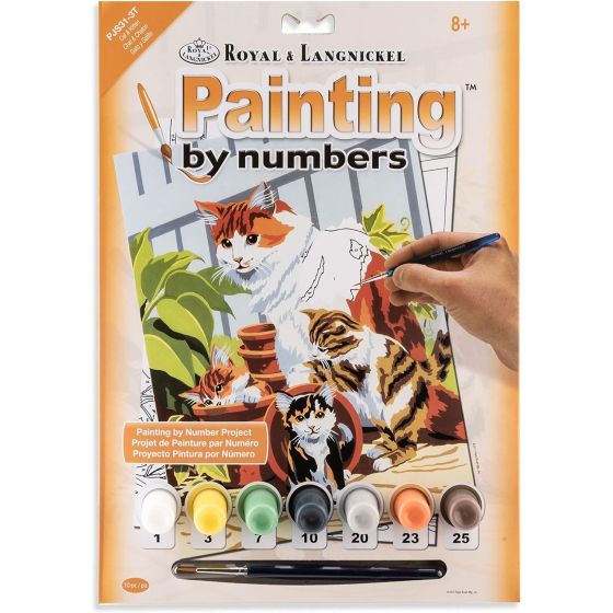 Royal Langnickel peinture à numéros - Chatte et ses petits