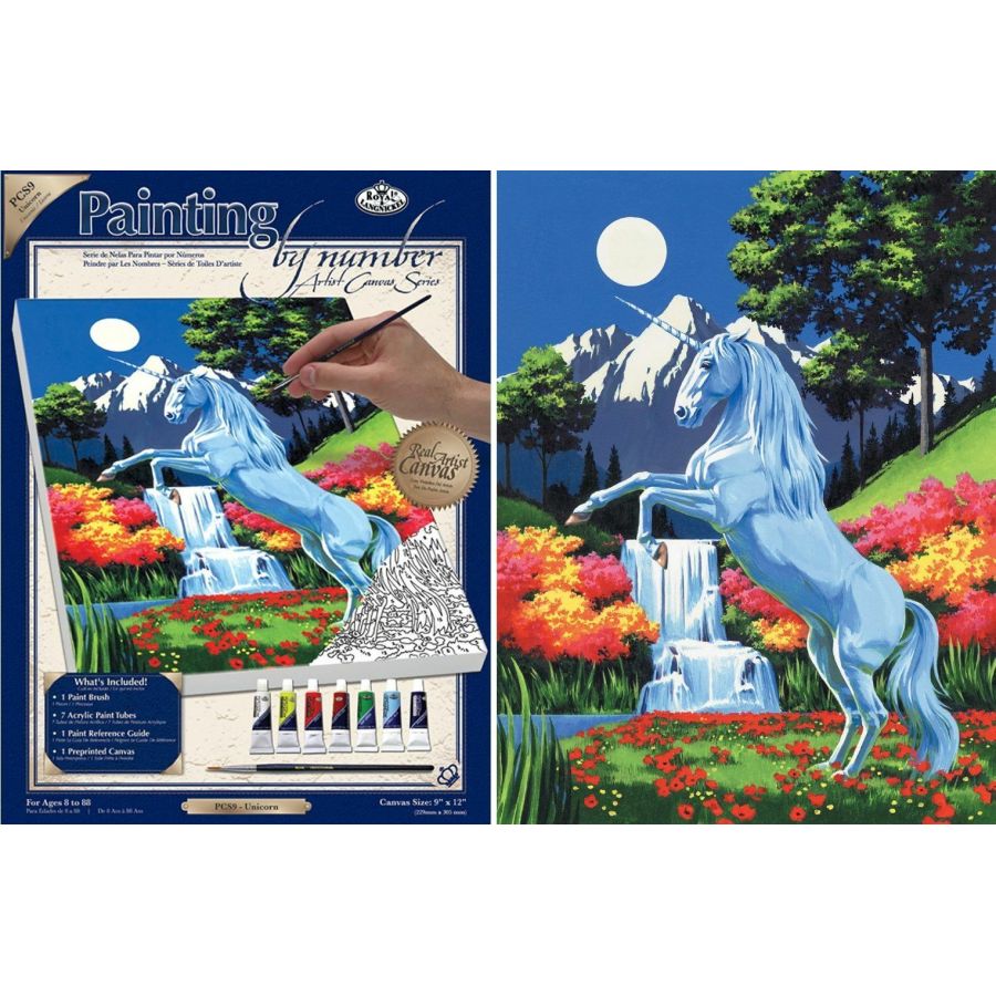 Royal Langnickel peinture à numéros sur toile - Licorne