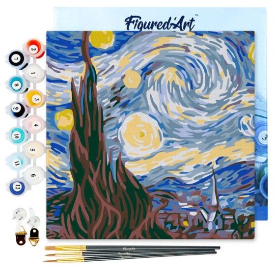 Peinture par Numéro 20x20 – Van Gogh nuit étoilée