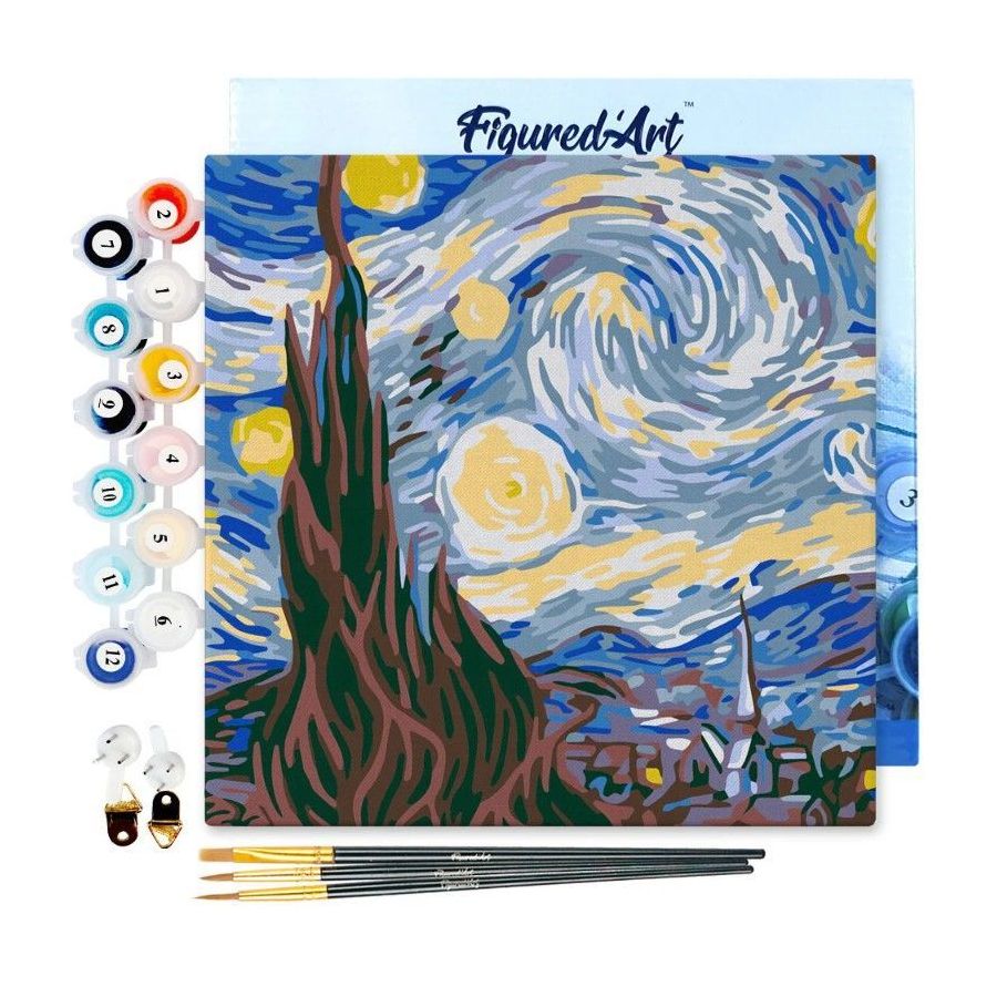 Peinture par Numéro 20x20 – Van Gogh nuit étoilée