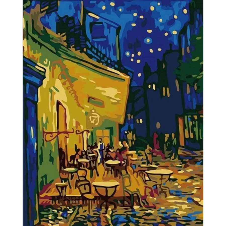 Broderie Point De Croix - Van Gogh terrasse de café