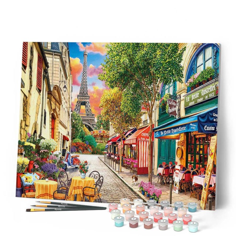 Peinture par Numéro 40x50 toile roulée – Ruelle Paris