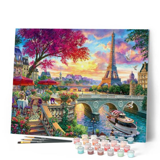Peinture par Numéro 40x50 toile roulée – Diner en bords de Seine