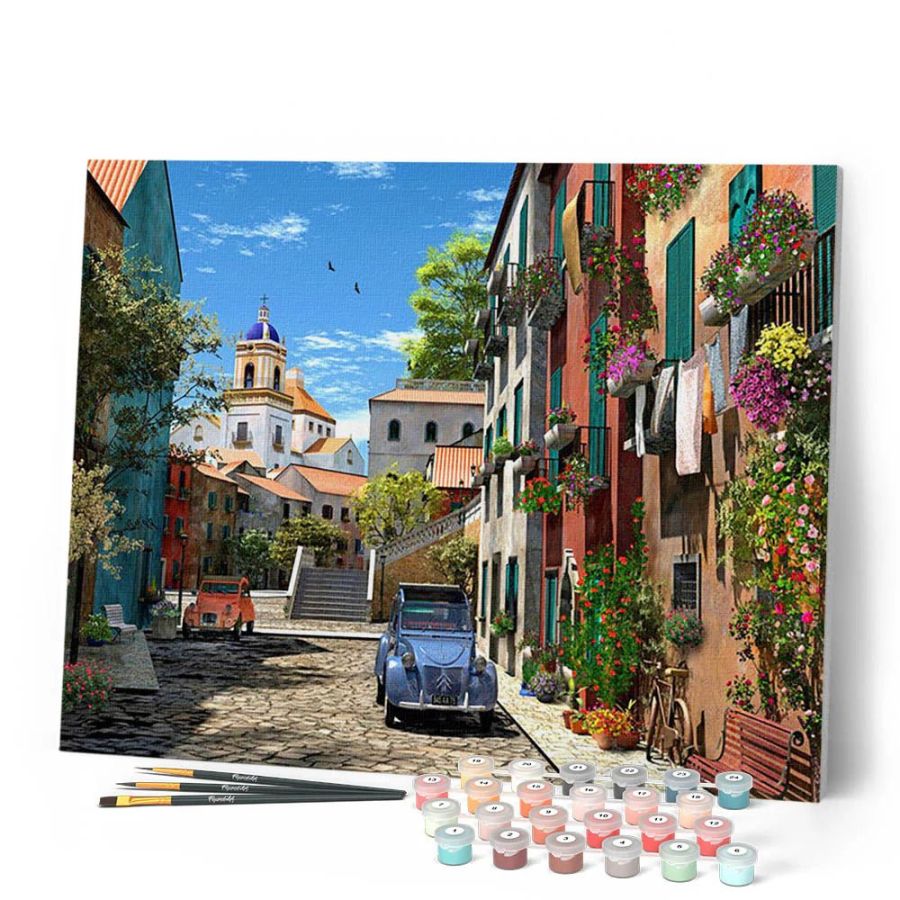 Peinture par Numéro 40x50 | Ruelle & 2 CV | Art & Loisirs