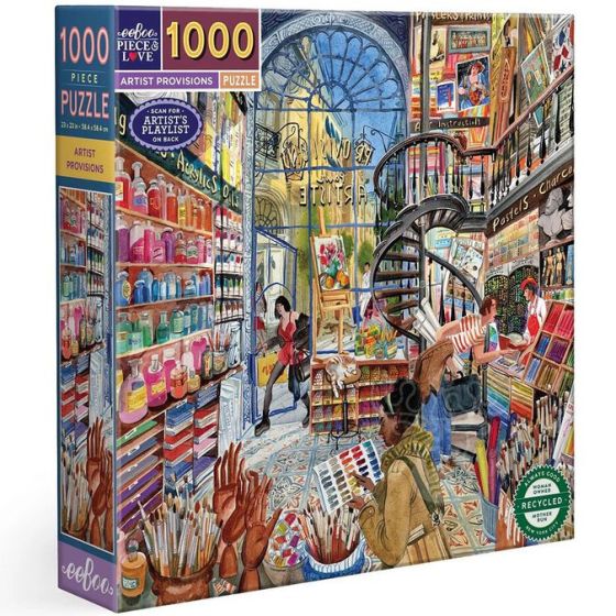 Puzzle 1000 pièces - Artist provisions - Eeboo 58.4x58.4 cm