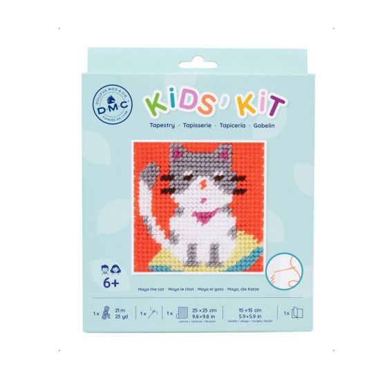 Kit tapisserie 15x15 cm Maya le Chat DMC