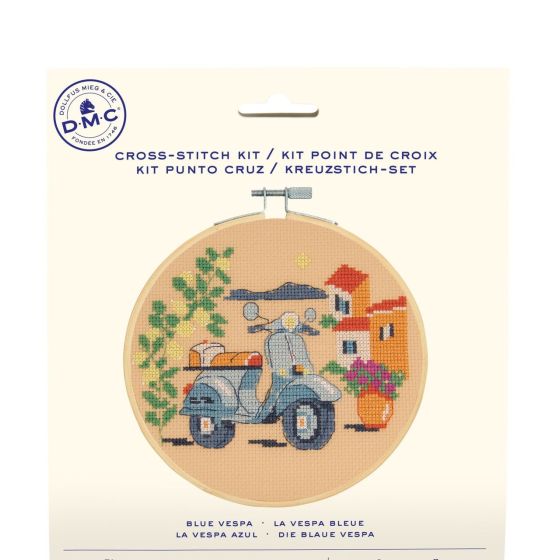 Kit point de croix DMC - La vespa bleue