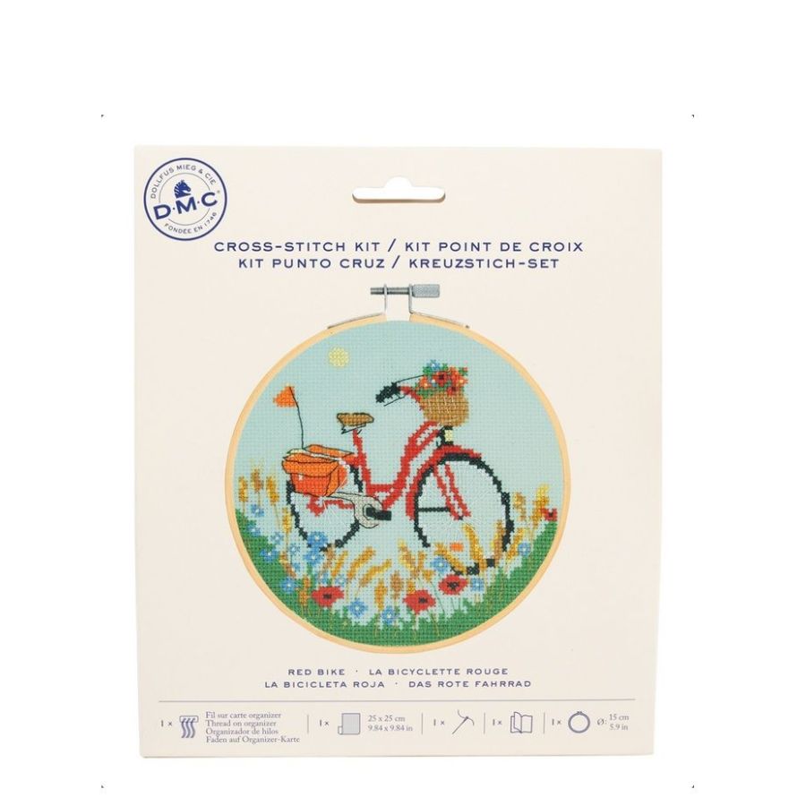 Kit point de croix DMC - La bicyclette rouge