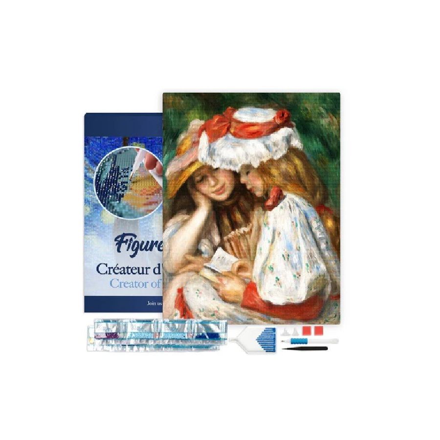 Peinture par Numéro 40x50 tendue sur châssis – Jeunes filles lisant - Renoir