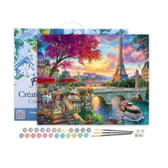Peinture par Numéro 40x50 tendue sur châssis – Diner en bords de Seine