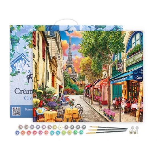 Peinture par Numéro 40x50 tendue sur châssis – Ruelle à Paris