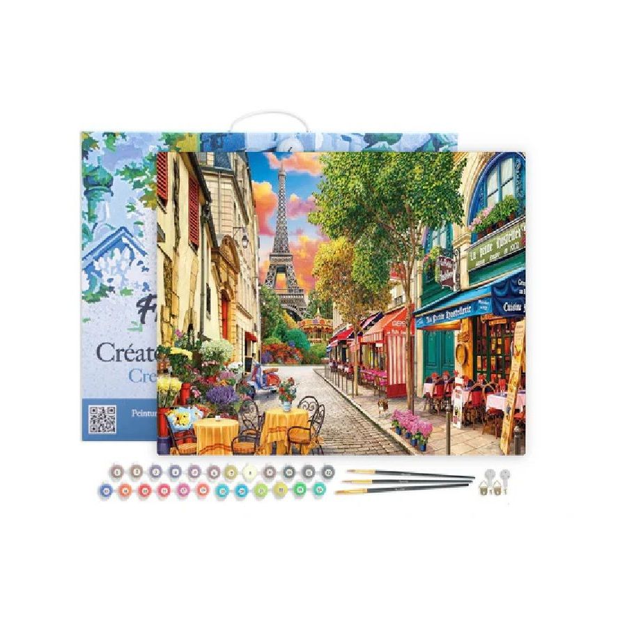 Peinture par Numéro 40x50 tendue sur châssis – Ruelle à Paris