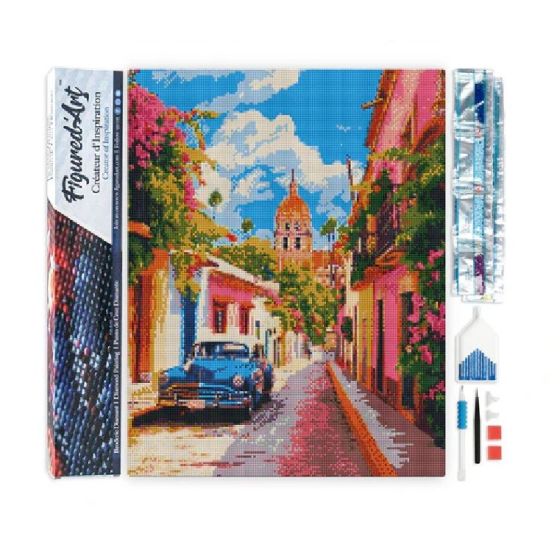 Broderie Diamant 40x50 cm - Voiture classique à Mexico