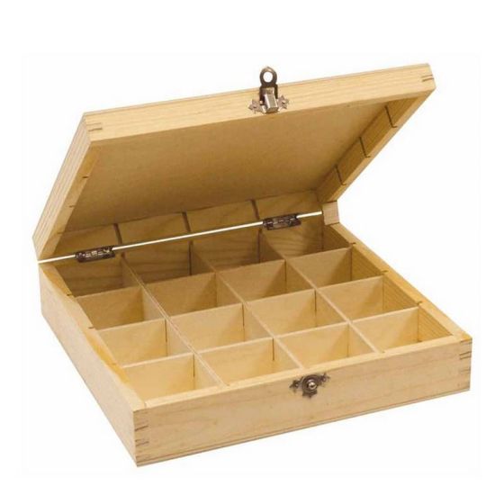 Boite rangement à décorer 16 compartiments 25x25x7 cm
