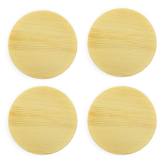 Lot de 4 dessous de verre en bois ronds diam 10.5 cm