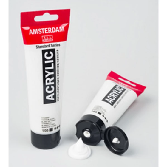 Set 2 tubes 120 ml Peinture acrylique Amsterdam :  blanc de titane