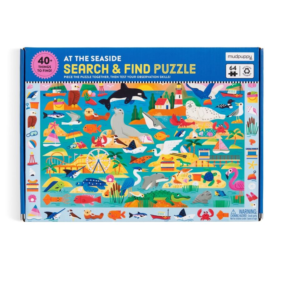 Puzzle de 64 pièces « Cherche et trouve » au bord de la mer