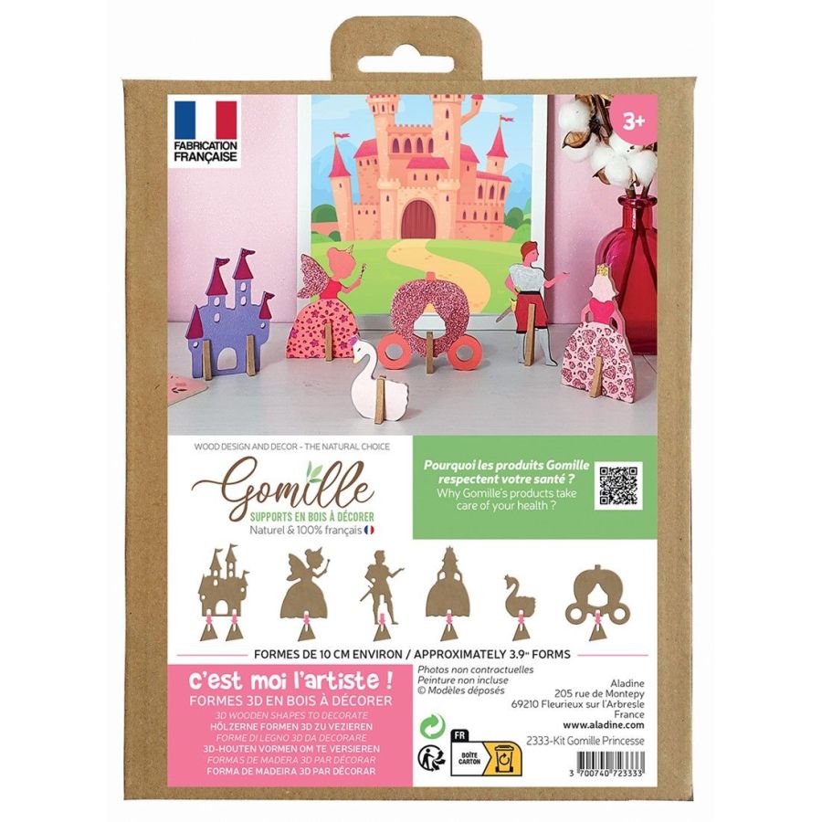 Support en bois à décorer 3D  : Kit Princess
