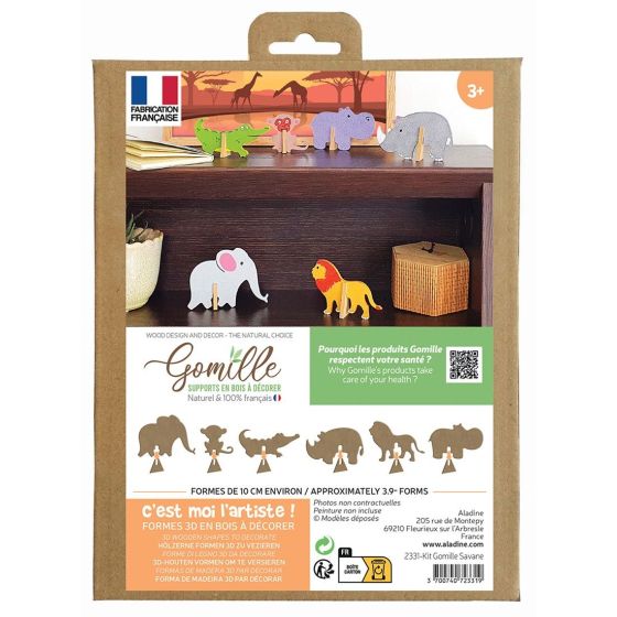 Support en bois à décorer 3D  : Savane